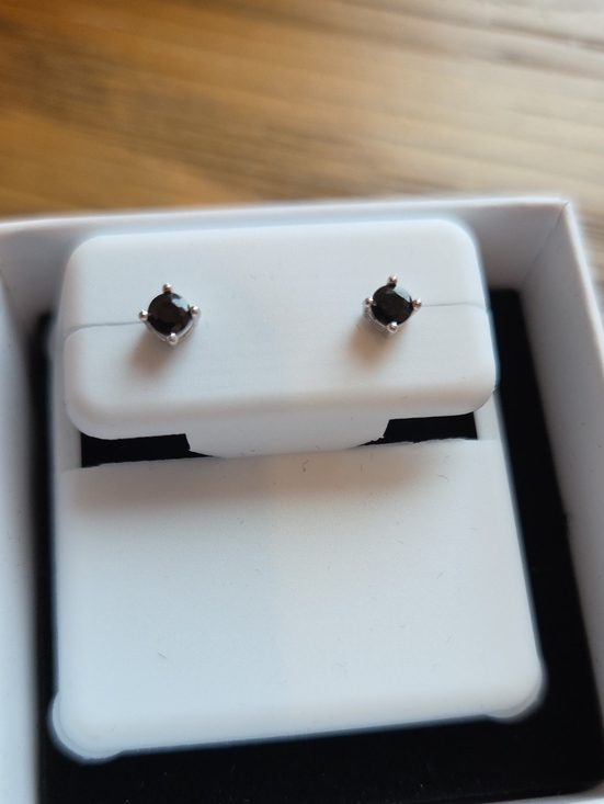 Jewelry - Black Stone Sterling Silver Stud Earrings - Women Jewelry